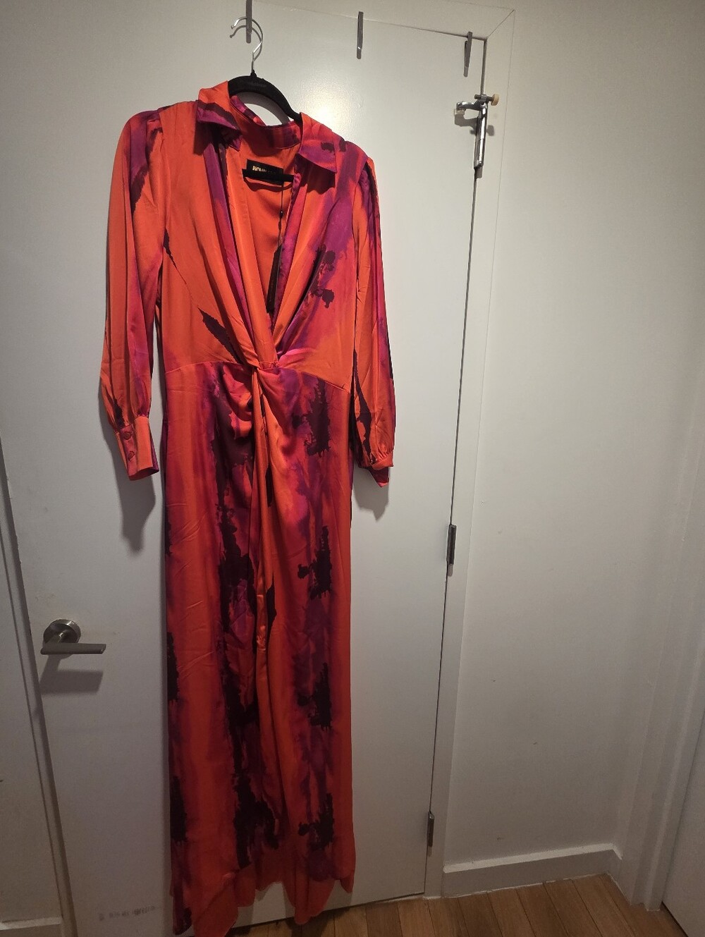 Fashion Nova Luxe Twist-Front Maxi Dress in Red and Pink Print - Picture 7 of 8